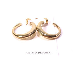 Banana Republic AUREUS + ARGENT Women's Gold hammered Hoop Earrings NWT 58